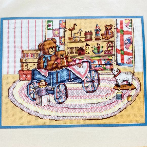 Grandma's Attic Bucilla Printed Counted Cross-Stitch Kit - New - Vintage (1990) - Picture 1 of 6